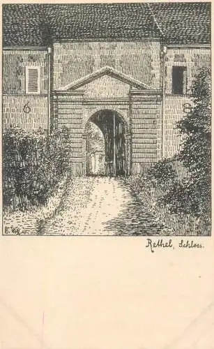 A5304 Kunstler-AK Rethel Schloss Feldpostkarte