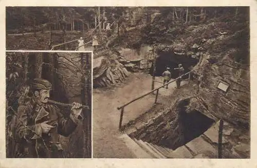 A5327 Ehrenfriedersdorf in the Ore Mountains, Stülpner Cave at Greifenstein, Karl Stülpner