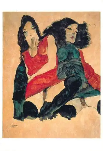 Erotica universalis drawing from Taschen - Egon Schiele Sapphic Couple