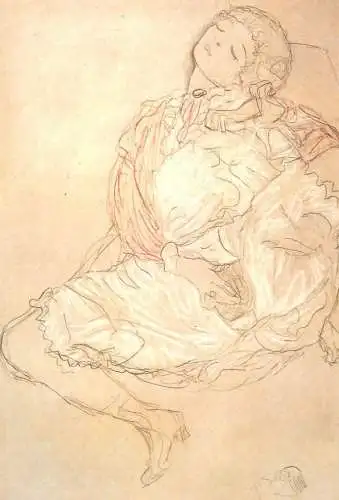 Erotica universalis drawing from Taschen - Gustav Klimt Woman Sitting with Spread Thighs