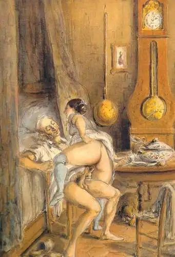 Erotica universalis drawing from Taschen - Honore Daumier - The Bells Do Not Ring for Happy Folks