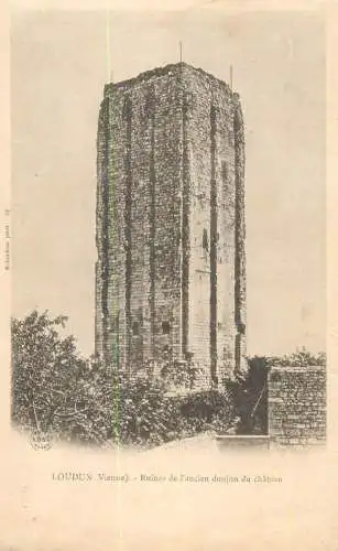 Postcard France Loudun ruins