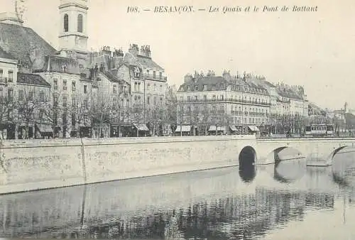 Postcard France Besançon quais
