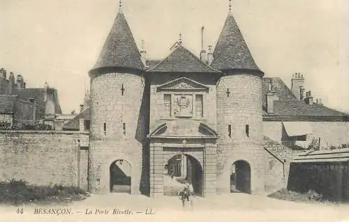 Postcard France Besançon castle la porte Rivotte