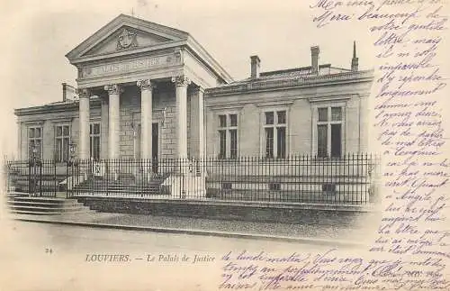 Postcard France Louviers justice palace