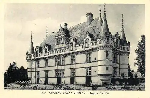 Postcard France Château d'Azay-le-Rideau