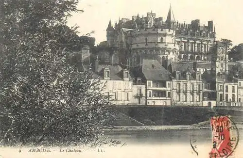 Postcard France Amboise castle