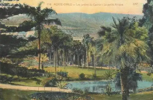 Postcard Monte-Carlo Monaco les jardins du casino