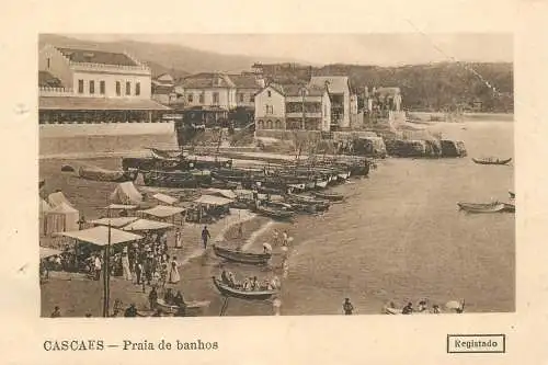 Postcard Portugal Cascaes praia de banhos