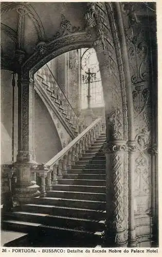 Postcard Portugal Bussaco Escada Nobre do Palace Hotel