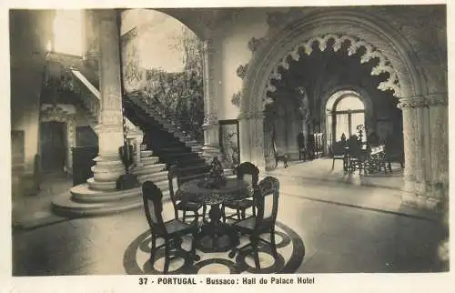 Postcard Portugal Bussaco hall do palace hotel