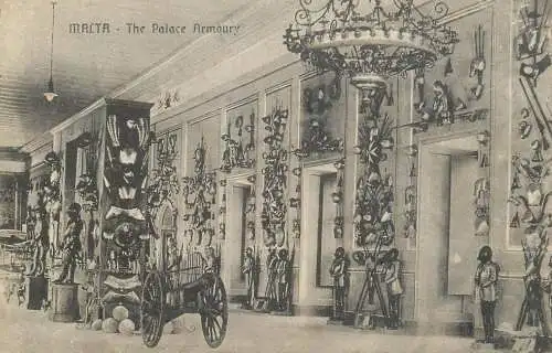 Postcard Malta palace armoury