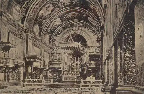 Postcard Malta St. John's church