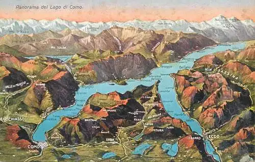 Italy Como lake map