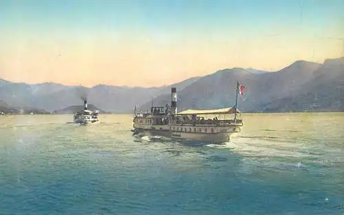 Italy Como lake paddle steamer