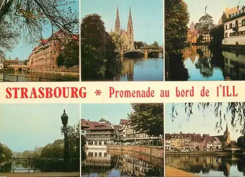 A5057 France Alsace Strasbourg (Bas-Rhin) Promenade au bord de l'ILL multi view souvenir