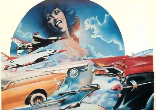 A2320 Postcard art illustrateur " A Break in the Traffic " 1977 artist Philip Castle