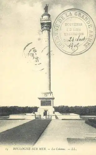A5278 Carte d`autrefois Boulogne sur Merc la colonne