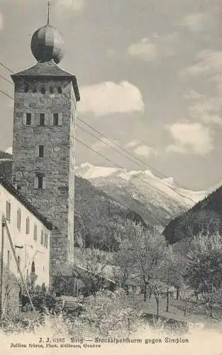 A5044 Switzerland Brig Stockalperthurm gegen Simplon