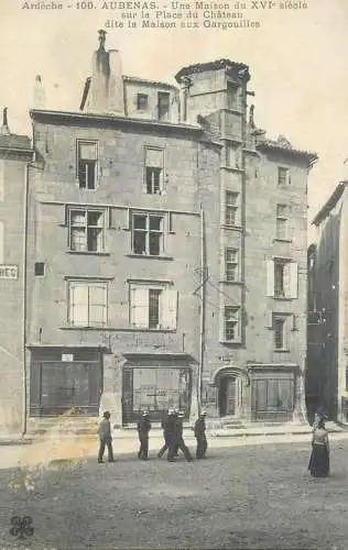 A5044 France Aubenas (Ardeche) Place du Chateau Maison aux Gargouilles XVI century