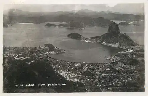 Rio de Janeiro panorama photographic postcard 1939