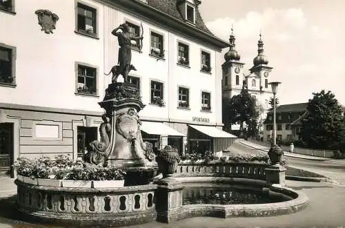 A5043 Germany Donauschingen Dianabrunnen und Katolische Kirche