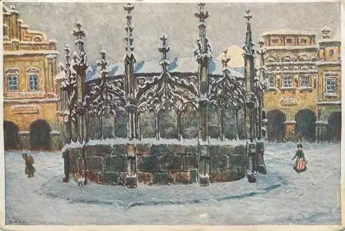 A5219 The headquarters of Matice Skolska in Prague artist V. Soika