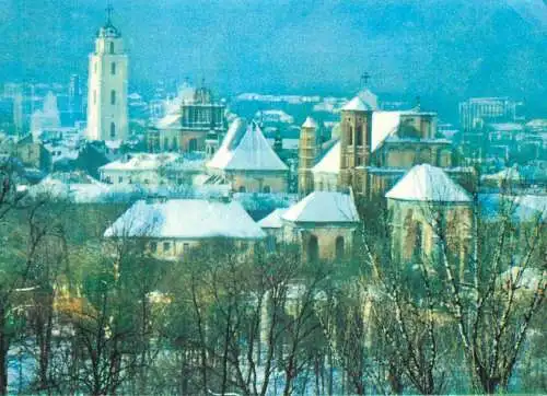 Lithuania postcard Vilnius panorama in winter
