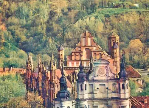 Lithuania postcard Vilnius the ensemble of the Gothis architecture