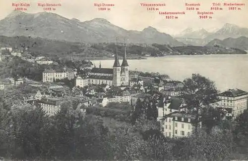 A5153 Lucerne Hofkirche und Alpen