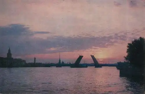Russia Leningrad white night on the Neva