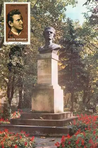Maxi Card ROMANIA Suceava statuia Ciprian Porumbescu