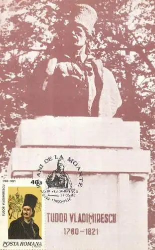 Maxi Card ROMANIA Targoviste bustul lui Tudor Vladimirescu