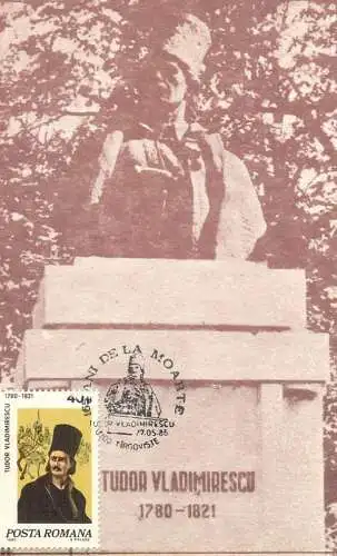 Maxi Card ROMANIA Targoviste bustul lui Tudor Vladimirescu