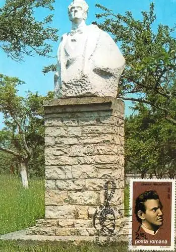 Maxi Card ROMANIA Suceava bustul lui Ciprian Porumbescu