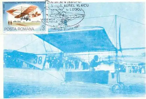 Maxi Card ROMANIA zborul lui Aurel Vlaicu la Lugoj 1912