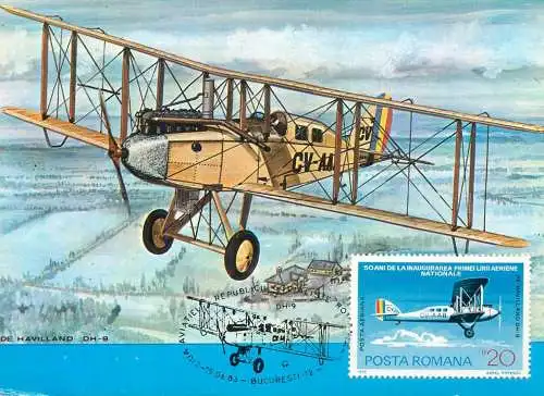 Maxi Card ROMANIA De Haviland DH9