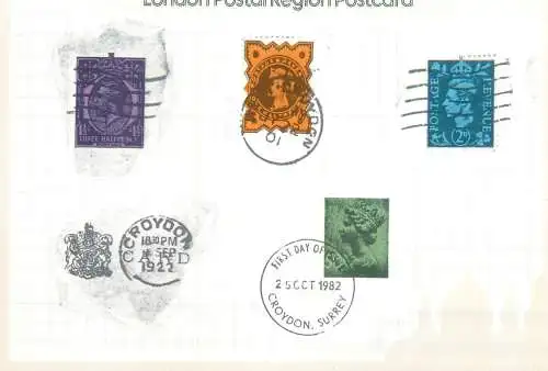A5221 Croydon postmarks London Postal Region Postcard