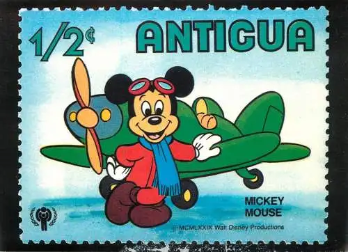 A5202 Postcard about stamps Disney characters Antigua - Mickey Mouse