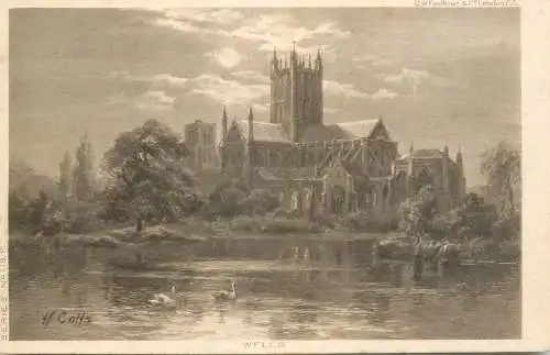 A5021 England Wells Cathedral signed artwork