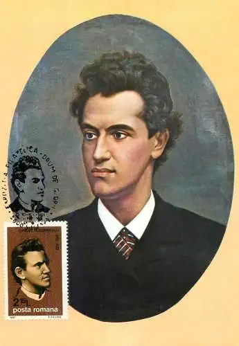 Maxi Card ROMANIA Historical figures Misu Popp Ciprian Porumbescu
