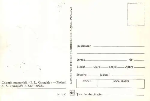 Maxi Card ROMANIA Historical figures I.L. Caragiale