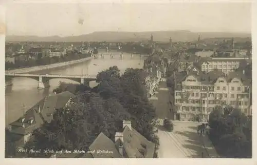 A5018 Switzerland Basel Blick auf die Rhein und Brucke