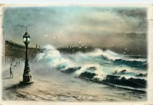 A5015 Isle of Man Douglas Storm Loch Promenade rough stormy sea