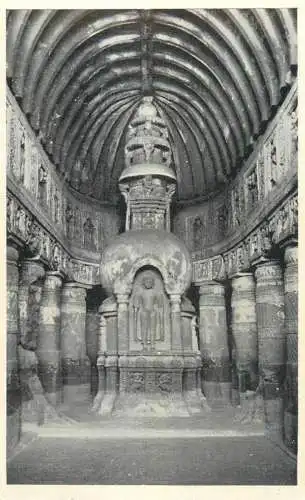 A5014 India Ajanta Cave 19 interior view