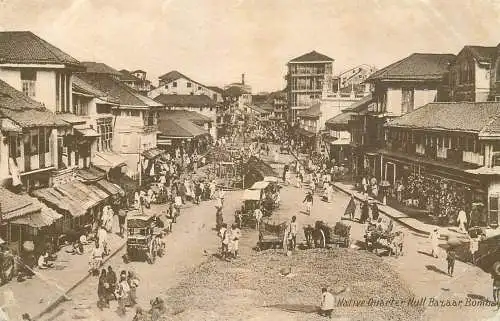 A5014 India Bombay Null Bazaar Native Quarter ethnic types and scenes