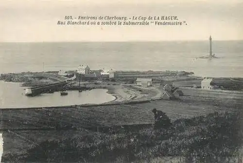 A5126 Cherbourg cap de La Hague Raz Blanchard ou a sombre le Submersible Vendemiaire