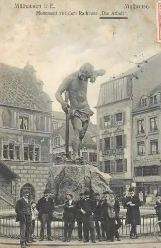 A5110 Mulhausen i. E. monument vor dem Rathause "Die Arbeit" 1909