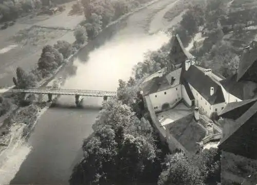 Slovakia Oravsky Zamok Orava Castle aerial view