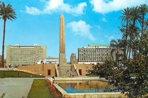Egypt Cairo Nile Hilton Hotel and Obelisk of Ramses II
